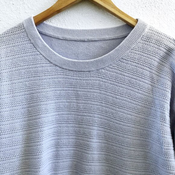 LULULEMON Nurture & Nature Serene Blue Boxy Pullover Sweater No Size Tag Check M - Picture 5 of 9